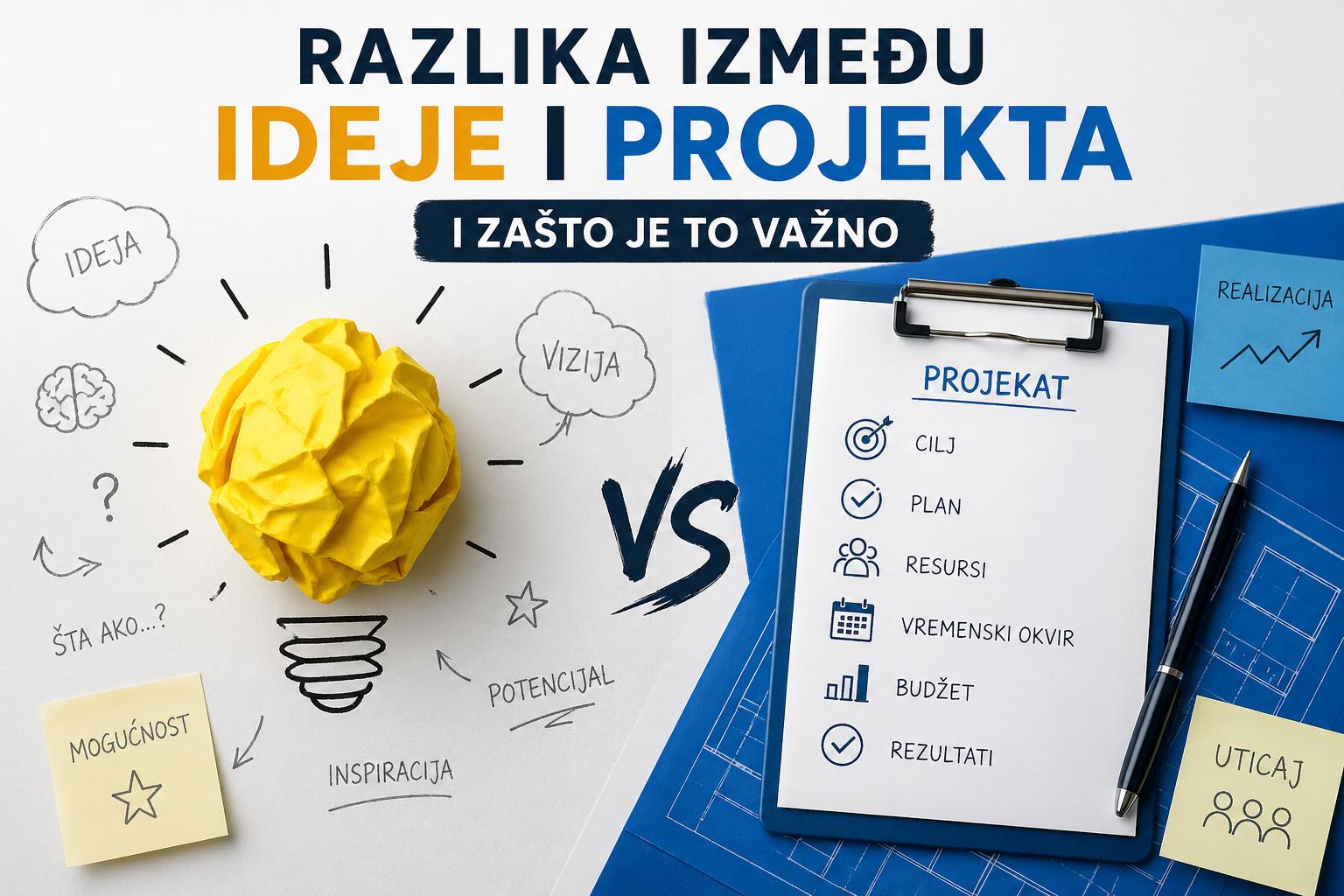 Razlika između ideje i projekta – i zašto je to važno